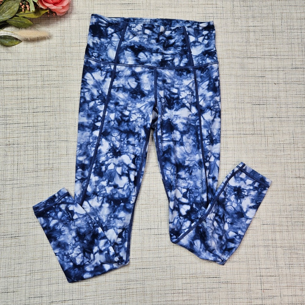 5/$25 Athleta Salutation Stash Blue Tie Dye High Rise Leggings Extra Small‎